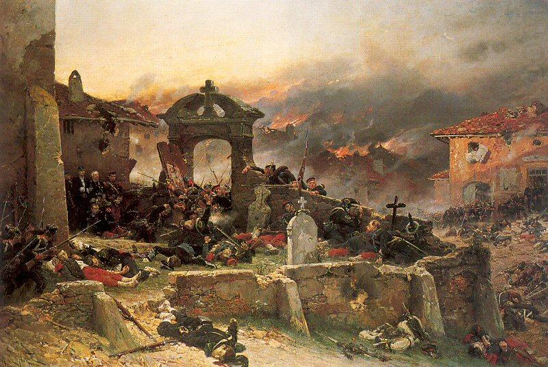 Neuville, Alphonse de The Cemetery at St. Privat, August 18, 1870 china oil painting image